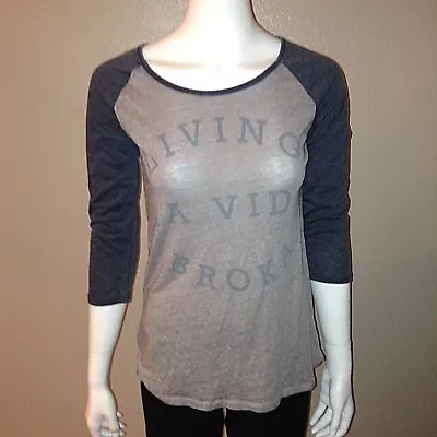 Buy Lol Vintage Tee Size M Medium Womens Raglan Shirt Knit 3/4 Sleeve Gray • 9.45£