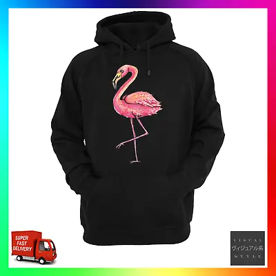 Buy Pink Flamingo Hoodie Hoody Funny BF GF Cute Bright Watercolour Art Summer Hols • 24.99£