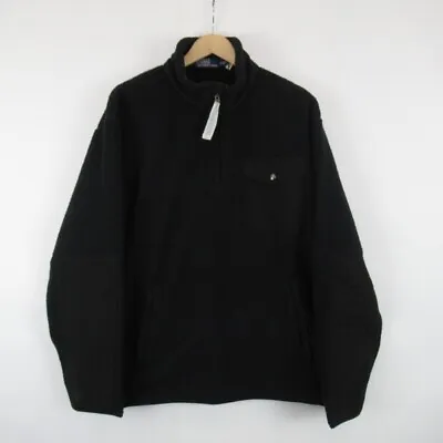Buy Polo Ralph Lauren XL Black 1/4 Zip Fleece Jumper BNWT Panelled Designer Gifts  • 125£