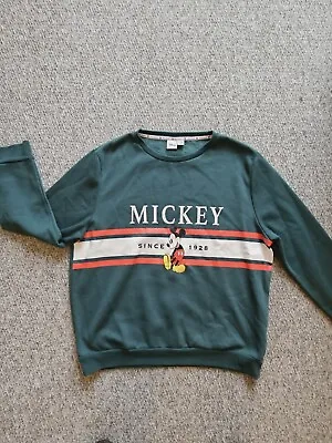 Buy Disney Primark Pullover Jumper Mickey Mouse XL 18/20 Green Crew Neck • 15£
