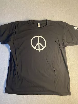 Buy American Apparel Peace Sign Classic Short  Sleeve T-Shirt Black Sz:XL • 9.60£