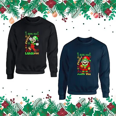 Buy I'm Not Short I'm Mario Luigi Size Christmas Jumper Santa Cartoons Xmas Gift Top • 19.99£