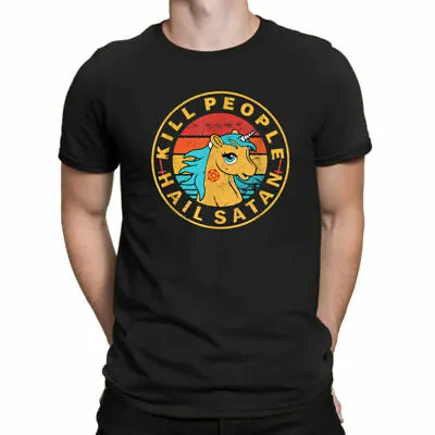 Buy Funny Tee Shirt People Vintage Hail Cotton T Retro Unicorn Kill Top Satan Men's • 14.99£