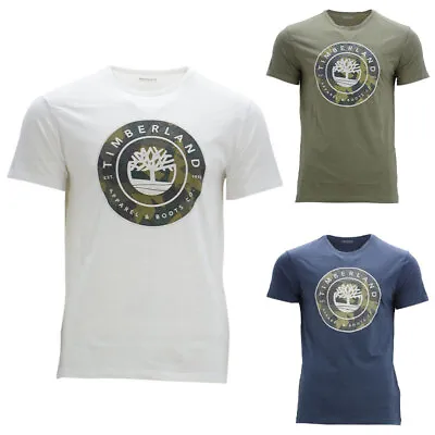 Buy Timberland Mens Printed T Shirts Crew Neck Summer Top Short Sleeve Tee New S-3XL • 17.99£