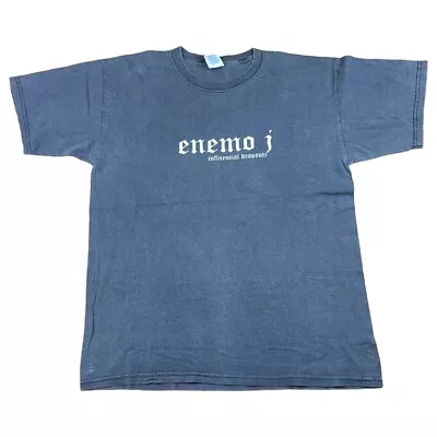 Buy Enemo J T Shirt Large Grey Gildan Tag T Shirt Oversized Band Metal Rock Mens • 22.50£