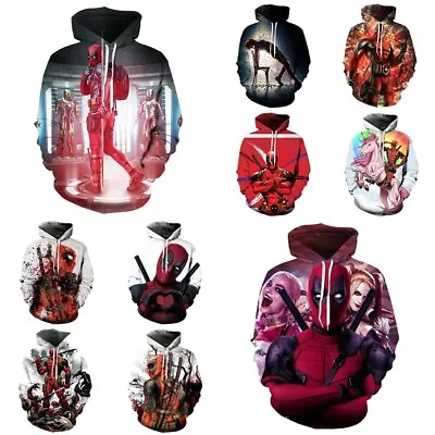 Buy Kids Adults Marvel Deadpool Hoodies Sweatshirts Casual Jumper Pullover Top Gift • 15.22£