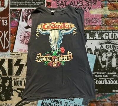 Buy 1988 Cinderella Band Europe Tour Tank Shirt Medium • 120£