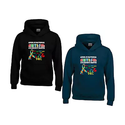Buy April Is National Autism Awareness Month Hoodie Autistic ASD Puzzle Health Hood • 25.99£