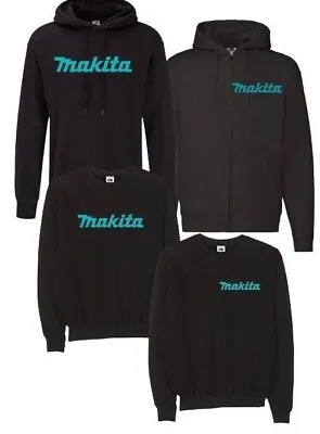 Buy MAKITA Power Tool Mens Hoodie Zip Up / Sweatshirt Printed  Power Tools Work Wear • 17.99£