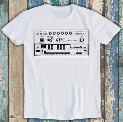 Buy Bass Line TB-303 Inspired Moog 909 Acid Music Funny Top Gift Tee T Shirt M1324 • 7.35£