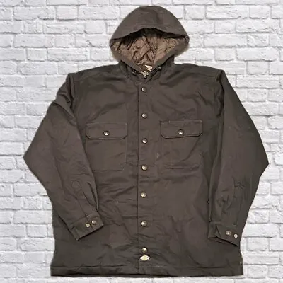 Buy Dickies Vintage Retro Faded Mens Winter Padded Popper Hooded Coat Jacket Size M • 29.99£