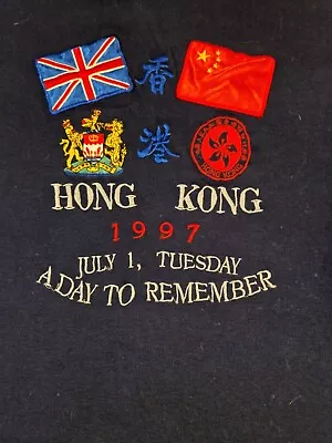 Buy Vintage T-shirt Emboidered Hong Kong China - A Day To Remember July 1st 1997 M/L • 14.95£