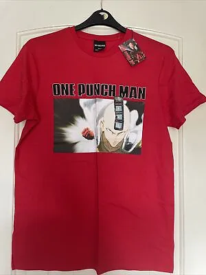 Buy One Punch Man Japanese Anime Red Big Graphic Crew Neck T Size Large BNWT • 14.95£