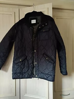 Buy Mens Size Medium Padded Quilted Jacket / Coat With Corduroy Detail Aspen & Court • 7.20£