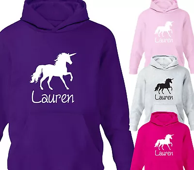 Buy Childrens Personalised Unicorn Hoodie Horse Riding Hoody Kids Girls Top Gift • 15.95£
