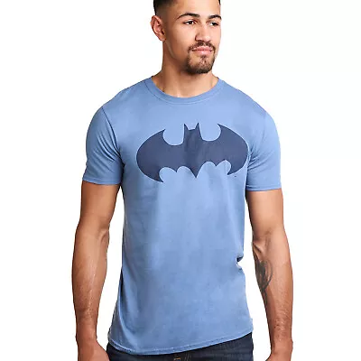 Buy Official DC Comics Mens Mono Batman Logo T-shirt Blue S-2XL • 13.99£