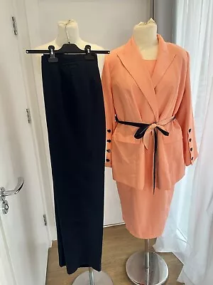 Buy 3 Piece Ben Marc Executive Suit, Peach Colour, Dress, Trouser And Jacket Size18 • 19.99£