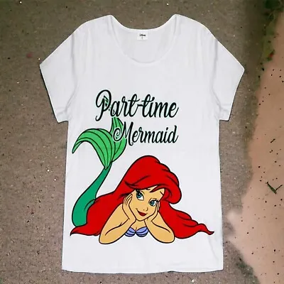Buy BNWT Pure Cotton The Little Mermaid 'Part Time Mermaid' T-Shirt Size XL 20/22 • 10.99£