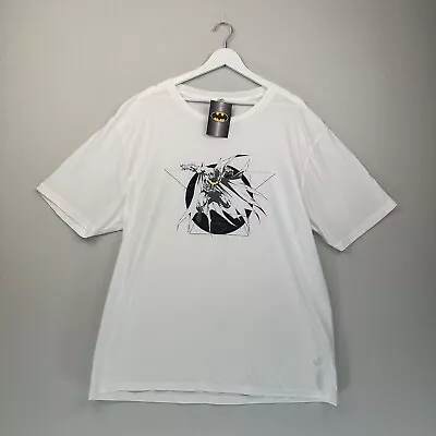 Buy Batman T Shirt Mens XXL White Graphic Print Crew Neck Short Sleeve New With Tags • 12.99£