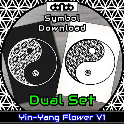 Buy Yin-Yang Flower V1 Dual Set - Symbol - SVG PNG JPG PDF PSD AI EPS [2D Download] • 1.81£