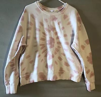 Buy Time & Tru Womens  XXL White With Pink Tie Dye Crewneck Sweatshirt 100% Cotton • 6.38£