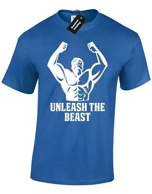Buy Unleash The Beast Mens T Shirt Bodybuilding Workout Exercise Diet Mma Boxing Tee • 7.99£