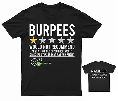 Buy Burpees Would Not Recommend T-Shirt, Star Graphic, Funny Fitness Tee • 14.95£