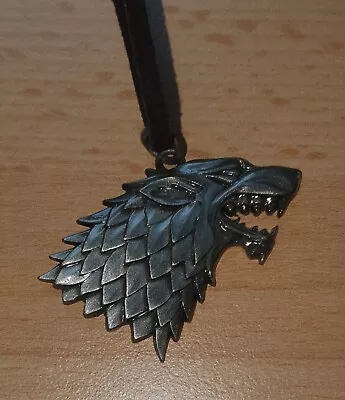 Buy Game Of Thrones House Stark Shadow Wolf Emblem Leather Necklace • 22.55£