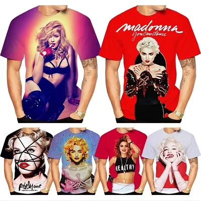 Buy Pop Singer Actress Madonna 3D Print Women Men Short Sleeve T-shirt Tops Casual • 10.79£