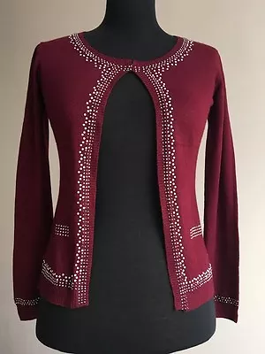 Buy Women's Jacket Pull Jacket Long Sleeves Sweater Mini Pearls Crystals Christmas • 19.95£