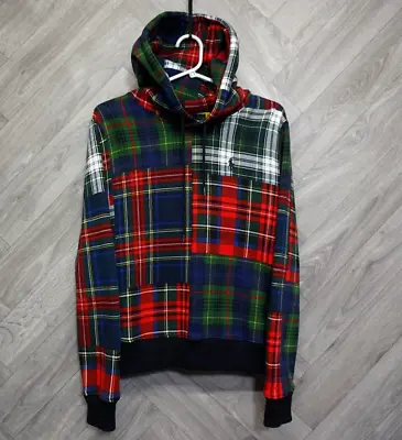 Buy Polo Ralph Lauren Womans Patchwork Tartan Small Hoodie Multicoloured Pullover • 29.99£