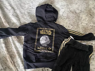 Buy Adidas Star Wars Toddler Track Suit Hoodie Joggers 18-24 Months Age 2 • 20£