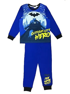 Buy Boys Batman Pyjamas 4-10 Years Size Long Sleeve Gotham Character DC Comic Navy  • 8.25£