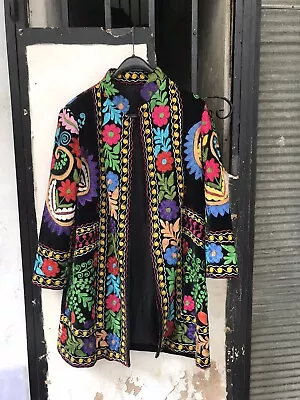 Buy Uzbek Velvet Jacket Caftan, Vintage Ethnic Tribal Jacket Coat • 197.34£