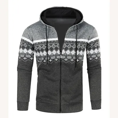 Buy Mens  Warm Fleece Lined Hooded Hoodie Winter Zip Up Coat-Jacket Sweatshirt • 11.35£