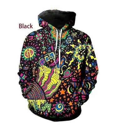 Buy Psychedelic Artwork Men Sweatshirt Hoodies Rainbow 3D Print Trippy Sweatshirts • 19.10£