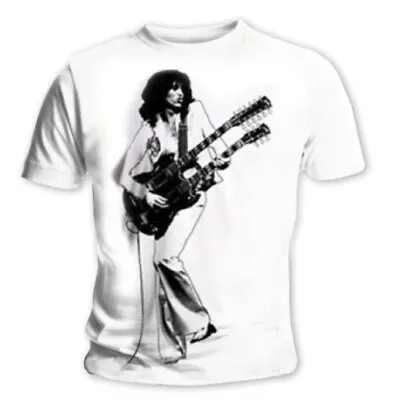 Buy Jimmy Page Led Zeppelin Gibson Twin Neck Pose Official Tee T-Shirt Mens Unisex • 15.99£