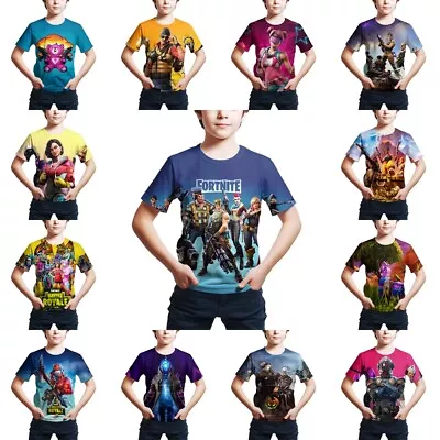 Buy Kids Boys Girls Fortnite Game Casual Short Sleeve T-Shirt Tee Pullover Top Gift • 6.96£