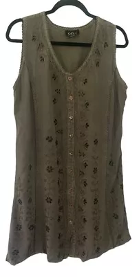Buy Lagenlook Embroidered Rayon Art-to-Wear Knit India Tunic Shirt Top Dress Free • 33.07£