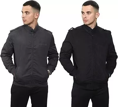Buy 2 Pack Mens Jackets Casual Full Zip Multi Pockets Lightweight Cotton Coat S - XL • 17.99£