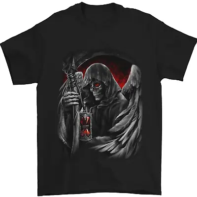 Buy Grim Reaper Biker Gothic Heavy Metal Skull Mens T-Shirt 100% Cotton • 7.99£