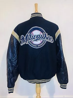 Buy Milwaukee Varsity Jacket Baseball Black Size XL Reversible • 35£
