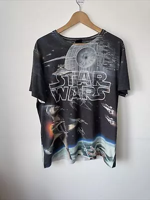 Buy Official Star Wars AOP T-Shirt - X-Wings Death Star - Size XL - Vintage • 50£