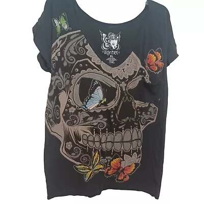 Buy Itonfist Top Womens XL Skull Tshirt Grunge • 16.06£