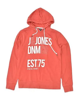 Buy JACK & JONES Mens Graphic Hoodie Jumper Medium Red Cotton XK52 • 13.01£