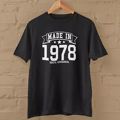 Buy MADE IN 1978 T-SHIRT (Birthday 1970s Gift Dad Mom Present Celebration Party 40s) • 14.99£