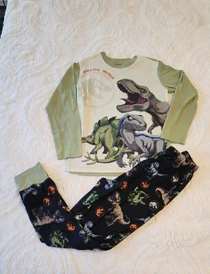 Buy Jurassic Park Pajamas Boys Medium Size 8 Dinosaur Jurassic World PJ Shirt Pants • 9.39£
