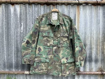 Buy Genuine Vintage Army Usmc Rdf Erdl Camo Transitional Bdu Jacket Medium Regular • 29.95£