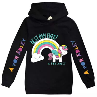 Buy A For Adley Youtuber Kids Hoodie Hooded Top Casual Sweatshirt Jumpers Tops Gifts • 8.07£