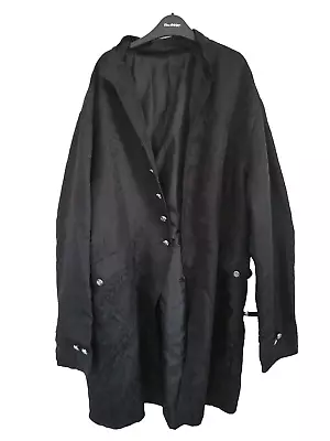 Buy Mens Goth Vampire Steampunk Period Black Coat Jacket Black • 20£